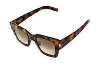 SAINT LAURENT Plastic Irregular Shape Sunglasses Unisex Brown
