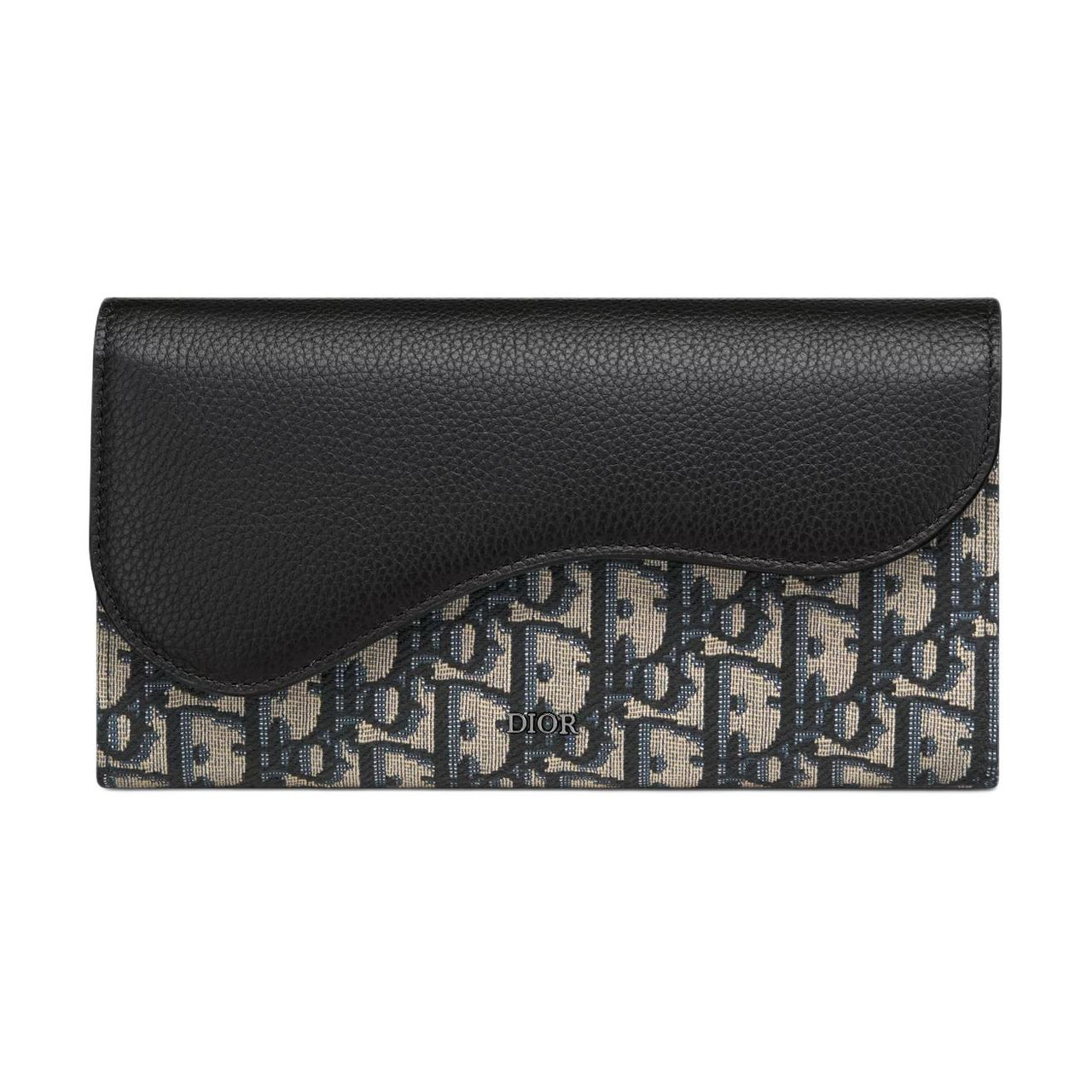 DIOR Saddle Cotton With Cow Leather Wallet Men's Beige & Black