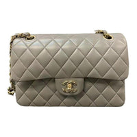 CHANEL Classic Flap CF Lambskin Portable Crossbody Bag Shoulder Bag Women's Gray