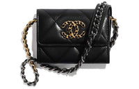 CHANEL 19Bag Goatskin Handbag, Shoulder Bag, Crossbody Bag Regular Unisex Black