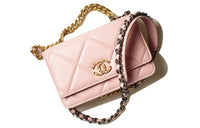 CHANEL 19BagWOC Sheepskin Shoulder Bag, Crossbody Bag Regular Women's Light Pink