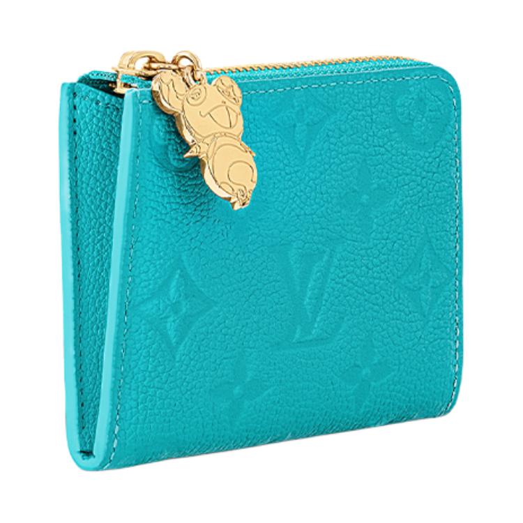 LOUIS VUITTON Takashi Murakami Village Co-Financing Cow Leather Wallet Women's Blue