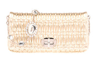 MIU MIU Sheepskin Handbag Shoulder Bags Women's Yellow Iron Pyrite