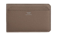HERMES Evercolor Calfskin Card Holder Women's 18 Etoupe Elephant Gray