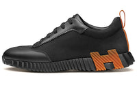 HERMES Bouncing Low Top Casual Shoes Men's Black Honey