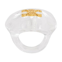 CELINE Glass Resin Brass Rings Women's Gold
