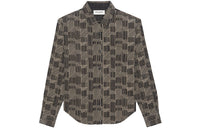 SAINT LAURENT Abstract-print Ribbed Velvet Shirt