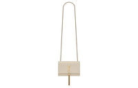 SAINT LAURENT Shiny Leather Crossbody Bag, Shoulder Bag Women's White