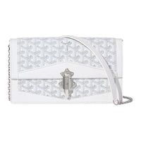 GOYARD Canvas With Calfskin Shoulder Bag Crossbody Bag Women's White