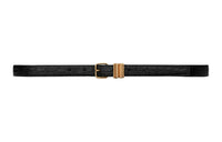 SAINT LAURENT Crocodile Pattern Embossed Pin Buckle Leather Belts Women's Black