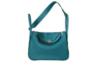 HERMES Lindy Taurillon Clemence Leather Handbag Shoulder Bag Women's 75 Bleu Sapphire Denim Blue