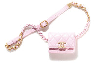 CHANEL Lambskin Flap Fanny Pack Women's Pink
