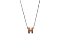 HERMES POP H Collection Lacquer Art Metal Palladium-Plated Metal Necklaces Women's Silver