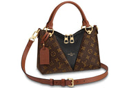LOUIS VUITTON Canvas With Leather Handbag Shoulder Bag Crossbody Bag Women's Brown/Black