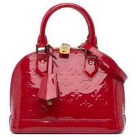 LOUIS VUITTON Alma BB Leather Dome Bag Shoulder Bag Crossbody Bag Handbag Women's Red