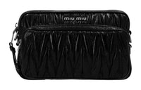 MIU MIU Cow Leather Shoulder Bag Women's Black
