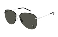 SAINT LAURENT Metal Irregular Shape Sunglasses Men's Silver