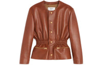 CELINE FW22 Leather Jacket Women's Cognac Brandy Color