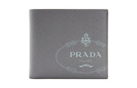 PRADA Leather Wallet Regular Men's Gray