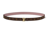 LOUIS VUITTON Brand Logo Double Sided Smooth Buckle Leather Belts Women's Brown Width 2CM
