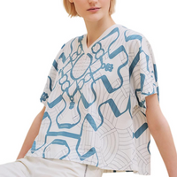 HERMES T-Shirt Women's White Blue