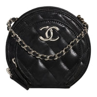 CHANEL Calfskin Shoulder Bag Crossbody Bag Mini Women's Black