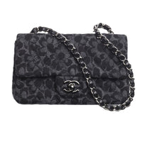 CHANEL Classic Flap CF Denim Shoulder Bag Crossbody Bag Mini Women's Black