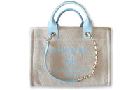 CHANEL Fabric Tote Bag, Shopping Bag, Handbag Small Size Women's Blue