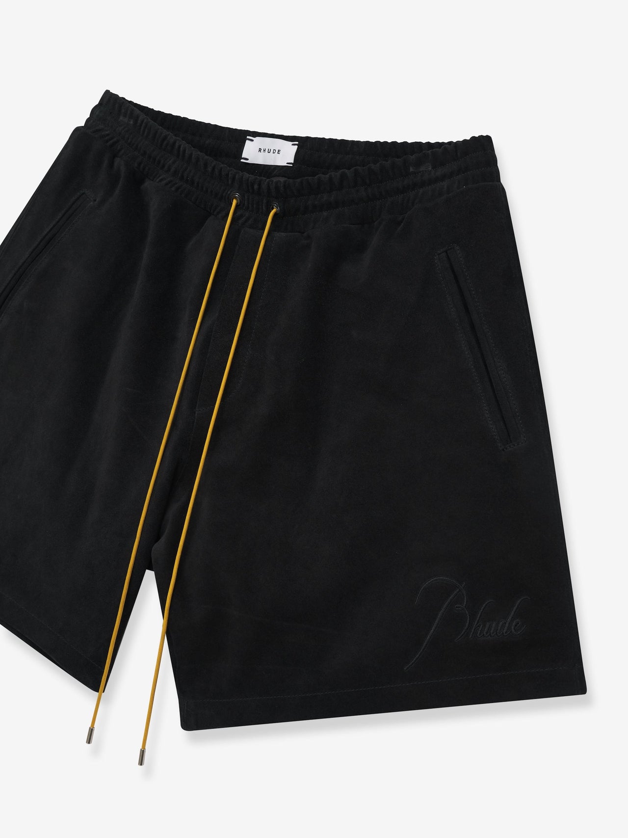 Rhude Men's Leather Short Black