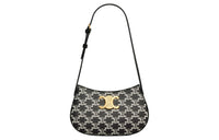 CELINE Cow Leather Binding Handbag, Shoulder Bag Women's Black