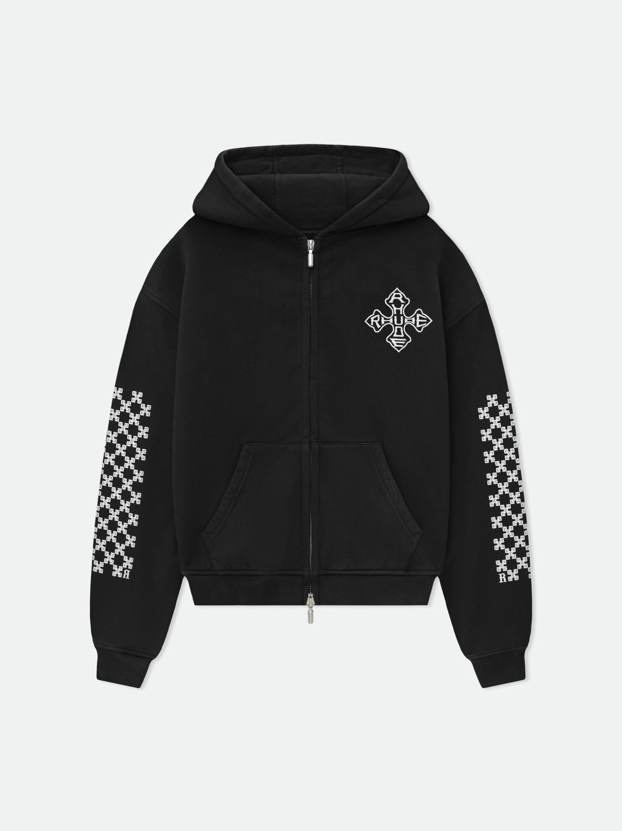 Rhude Men's Cross Logo Zip-Up Hoodie