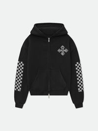 Rhude Men's Cross Logo Zip-Up Hoodie