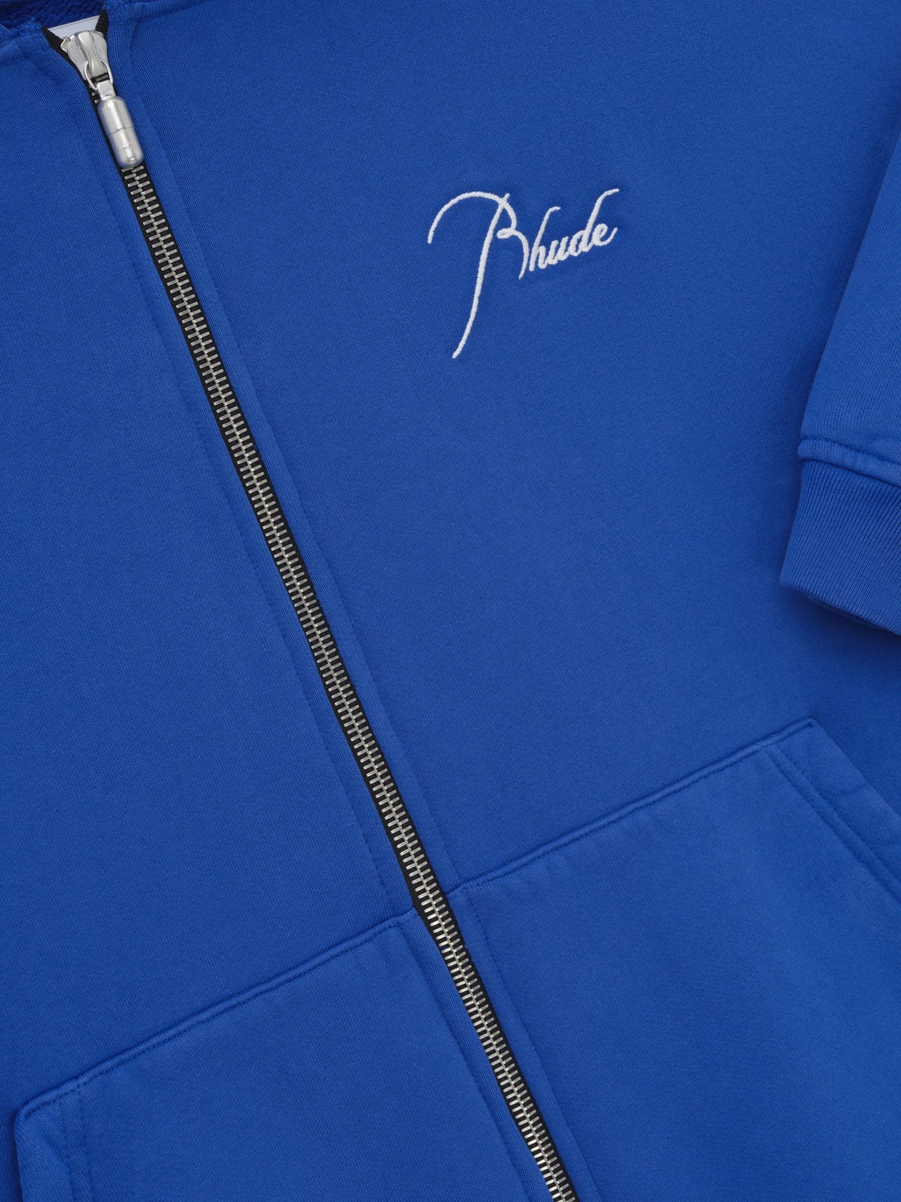 Rhude Men's Zip Up Hoodie Vtg Cobalt Blue