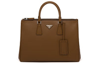 PRADA Cow Leather Handbag Medium Size Men's Cinnamon