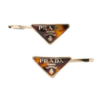 PRADA Triangle Logo Hair Clip Set