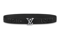 LOUIS VUITTON Smooth Buckle Leather Belts Men's Width: 3.5cm