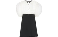 MIU MIU Short-Sleeved Dresses Women's Black/White