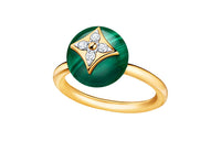 LOUIS VUITTON Color Blossom Ring Yellow Gold White Gold Malachite And Diamonds