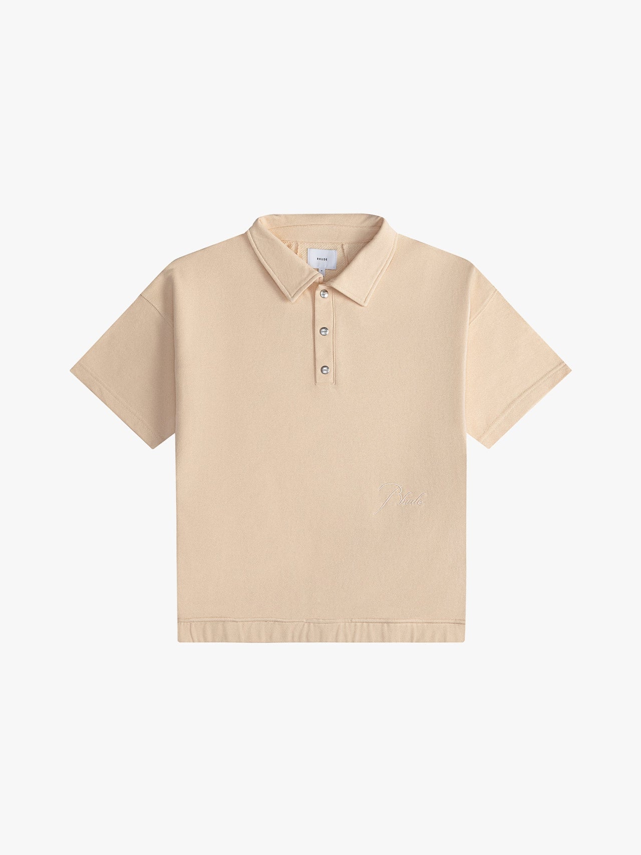 Rhude Men's Pique Snap Short Sleeve Polo