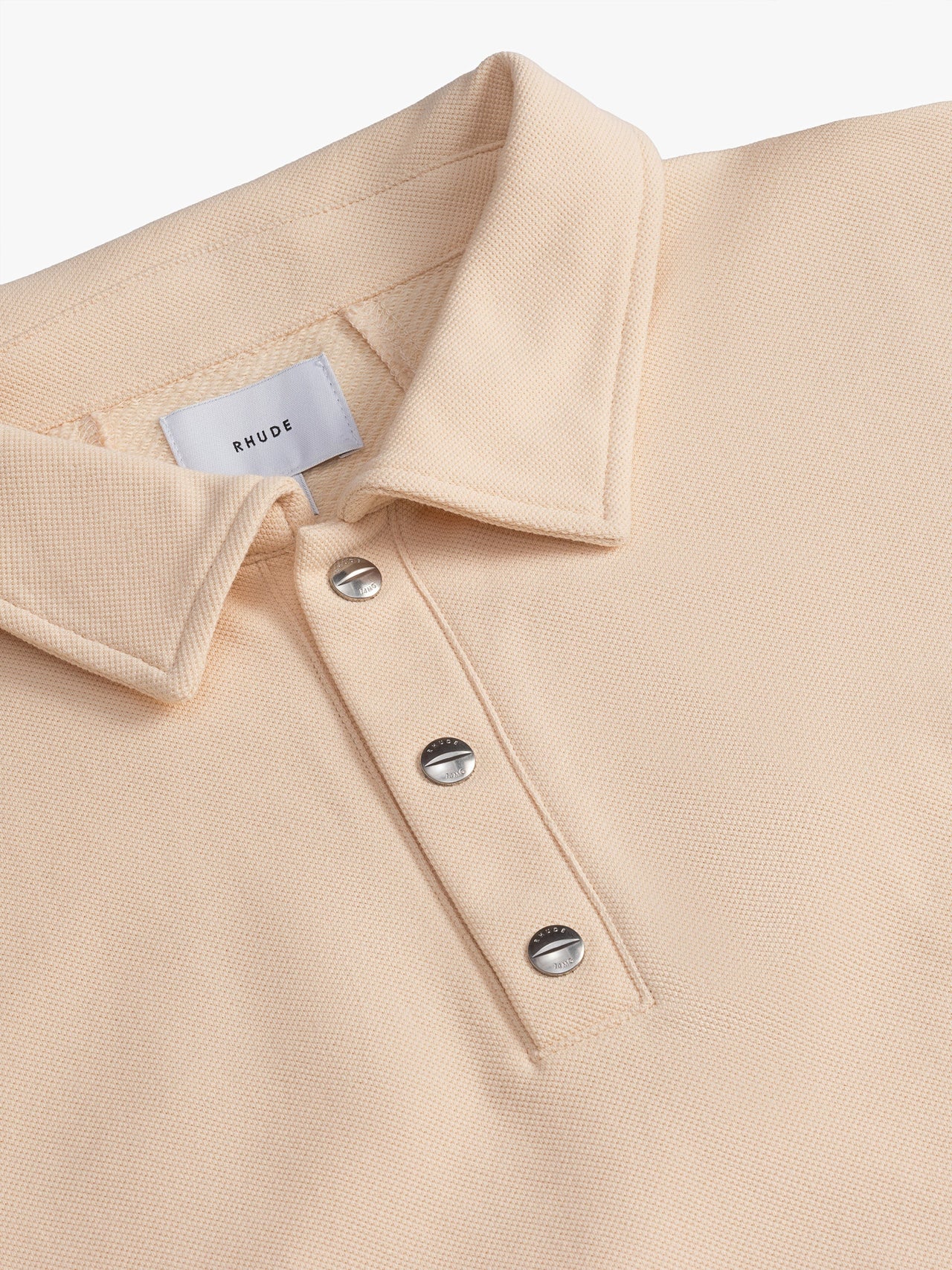 Rhude Men's Pique Snap Short Sleeve Polo