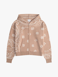 Rhude Men's Bandana Knit Zip-Up