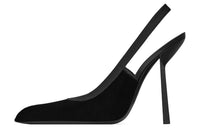SAINT LAURENT Victoire 115mm Velvet Slingback Pumps