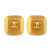 CHANEL 2001 Cc Square Clip on Earrings
