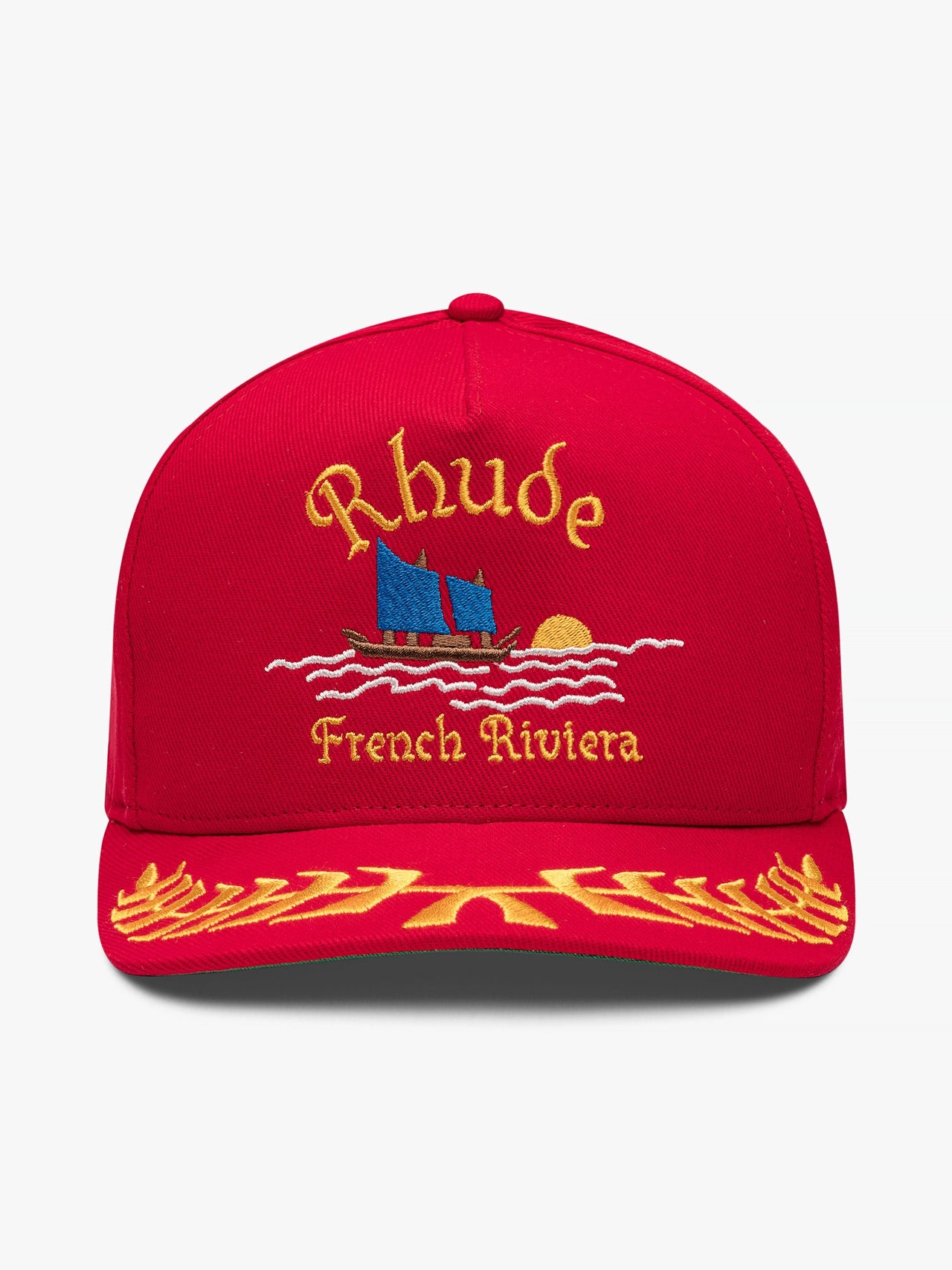 Rhude Slogan-Embroidered Cotton Cap