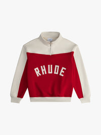 Rhude Men's Contrast Quarter-Zi Red/cream