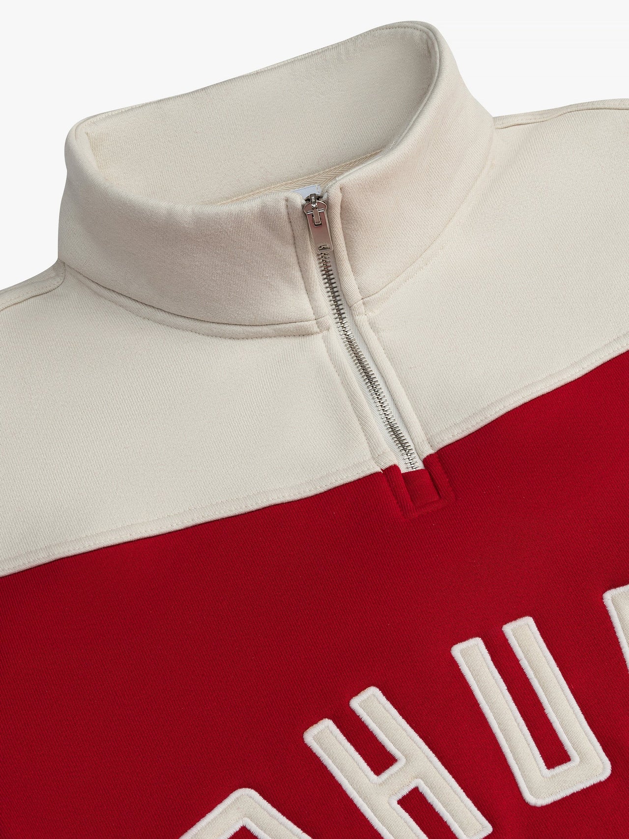 Rhude Men's Contrast Quarter-Zi Red/cream