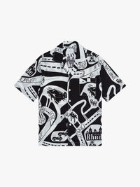 Rhude Men's Strada Silk Shirt Black/white