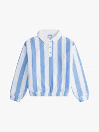 Rhude Men's Striped Loop Terry Polo White/light Blue