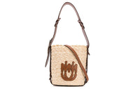 MIU MIU Leather Shoulder Bag Women's Brown