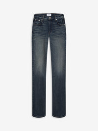 Rhude Women's Low-Waist Flare Denim Dark Indigo